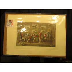 Print "Fox Hunting For Ever" depicts a group of English Lords toasting the hunt with equestrian art 