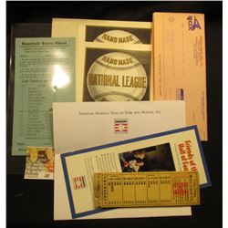"Twin Cities Motor Coach Co." Ticket book; "Friends of the Hall of Fame" Contribution Card; pair of 