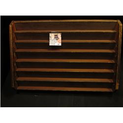 Slanted Wooden Tray for displaying Coins in a show case, seven rows.