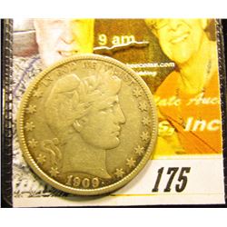 1909 S Barber Half-Dollar, Fine.