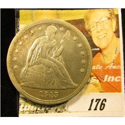1843 U.S. Seated Liberty Dollar, VF+.