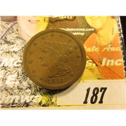 1851 U.S. Half Cent, Brown AU.
