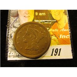 1856 U.S, Large Cent, Fine.