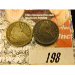1838 Good with obverse scratch & 1854 Arrows VF U.S. Seated Liberty Half Dimes.