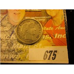 1892 O Barber Dime EF.