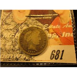 1897 Barber Dime. VG.