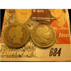 1899 F & 1899 O G Barber Dimes.