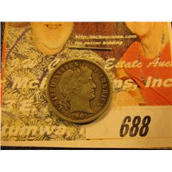 1901 O Barber Dime. VF.