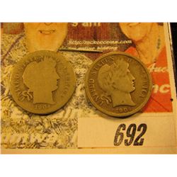 1904 VG & 1904 S AG. Barber Dimes.