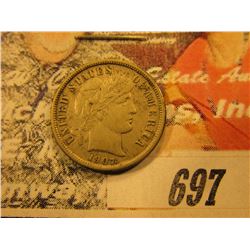 1907 D Barber Dime. VF.