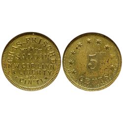 Chas. Frische Saloon Token Cincinnati Ohio