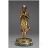 Image 1 : After Max Berner, YOUNG GIRL, a bronze study on a circular base and marble plinth; greenish bro...