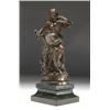 Image 1 : After August Moreau, CAPTIVE, a bronze study of a classically draped maiden seated on a floweri...