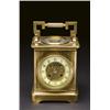 Image 1 : FRENCH BRASS CASED LARGE CARRIAGE CLOCK, the movement fronted by a white enamel dial, the top ins...