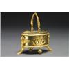 Image 1 : FRENCH ORMOLU, MOUNTED AND PATINATED BRONZE INKSTAND, with zoomorphic swing handle above, a f...