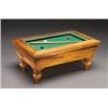 Image 1 : WALNUT BILLIARDS TABLE NOVELTY HUMIDOR, the hinged top with baize lined, playing surface, cue a...