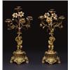 Image 1 : PAIR OF GILT BRONZE THREE-LIGHT, CANDELABRA, each with a seated putto supporting a, cornucopi...