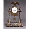 Image 1 : FRENCH PATINATED AND GILT BRONZE AND MARBLE CASED MANTEL CLOCK, Arlot, Versailles, the movement f...