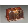 Image 1 : ENGLISH TORTOISESHELL VENEERED TEA CADDY, with serpentine front and moulded base, ht. 4.5" - 11.5...