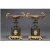 Image 1 : PAIR OF CONTINENTAL, PATINATED AND GILT BRONZE URNS, in the Renaissance Revival style, each wit...