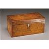 Image 1 : ENGLISH PROVINCIAL MAHOGANY TEA CADDY, of rectangular form, inlaid with elm medallions and ivory...
