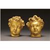 Image 1 : TWO ITALIAN CARVED AND GILTWOOD HEADS OF PUTTI, ht. 6.3" - 16 cm.,, 18th century, See illustr...