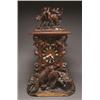 Image 1 : BLACK FOREST CARVED WOOD LARGE CUCKOO CLOCK, carved in full relief with a fox carrying a duck ove...