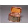 Image 1 : ENGLISH ROLLED PAPER TEA CADDY, of octagonal, outline, the hinged lid and sides decorated with...