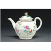 Image 1 : WORCESTER TEAPOT AND COVER, of globular shape with flower finial, painted in colours with flower...