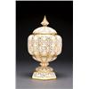 Image 1 : GRAINGER & CO., RETICULATED VASE AND COVER, the compressed circular body and cover pierced with...