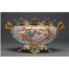 Image 1 : FRENCH PORCELAIN OVAL JARDINIERE, with champlevT enamelled gilt bronze mounts, painted by V. Berg...