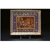 Image 1 : VIENNA TRAY, of rectangular shape with pierced and moulded gilt rim, the centre painted in colour...