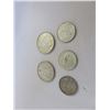 Image 1 : 2 x Silver 50 Cent Pieces & 3 x Silver Quarters