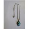 Image 1 : Sterling Silver Necklace with Blue Stone