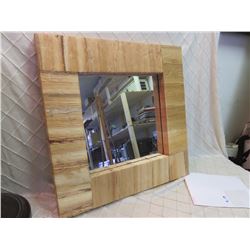 Mirror with natural textile frame