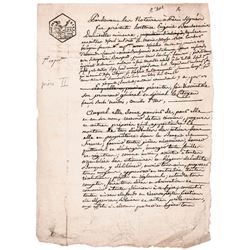 JOSEPHINE LAPAGERIE BONAPARTE + HORTENSE BEAUHARNAIS Manuscript Document Signed