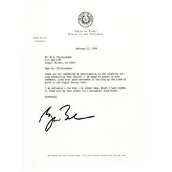 GEORGE W. BUSH Autographed Necktie + Letter as Governor of Texas