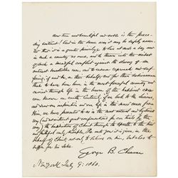 Reverend GEORGE B. CHEEVER, American Abolitionist, Autograph Quotation Signed