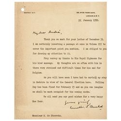 WINSTON S. CHURCHILL Typed Letter Signed as British Prime Minister