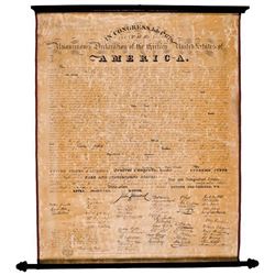 Rare 1818 Benjamin Owen Tyler - DECLARATION OF INDEPENDENCE Displayed Broadside