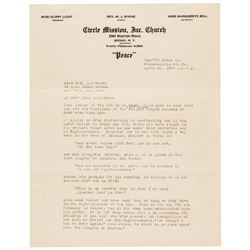 1944 Rare FATHER DIVINE Typed Letter Signed with Original Envelope + Photograph