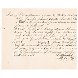 STEPHEN A. DOUGLAS Autograph, Manuscript Legal Document