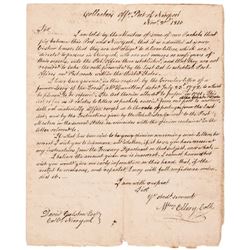 1810 WILLIAM ELLERY Autographed Letter Signer of the Declaration of Independence