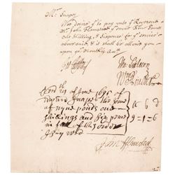 1695 JOHN FLAMSTEED First Royal Astronomer of England Signed Document