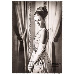 1968-Dated Formerly Grace Kelly GRACE DE MONACO Signed Postcard Photograph