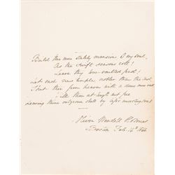 OLIVER WENDELL HOLMES SR. Autograph Quotation from “The Chambered Nautilus”