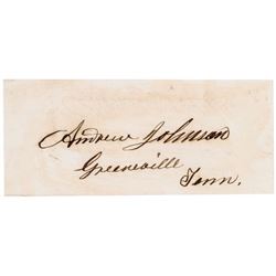 Autograph Note Signed Twice by ANDREW JOHNSON as VP of the United States