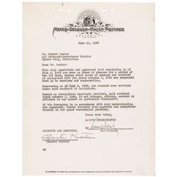 1945 JOSEPH FRANK BUSTER KEATON Signed Legal Agreement with MGM