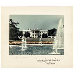 1st Lady JACQUELINE KENNEDY Signed Matted Color Photograph of the White House!
