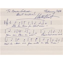 Autograph Musical Quotation Signed WALTER KENT “I’ll Be Home For Christmas”